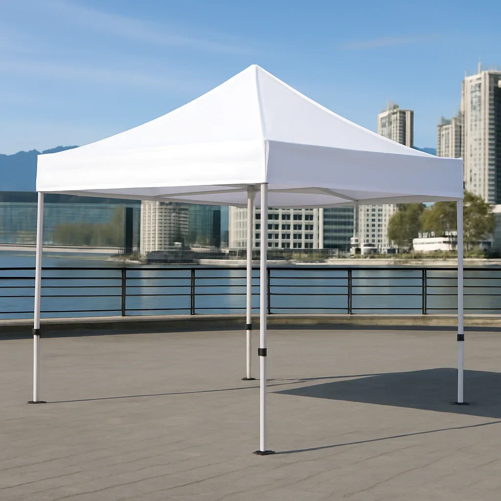 Pop up canopy tent prepared for vendor or promotional use in Vancouver