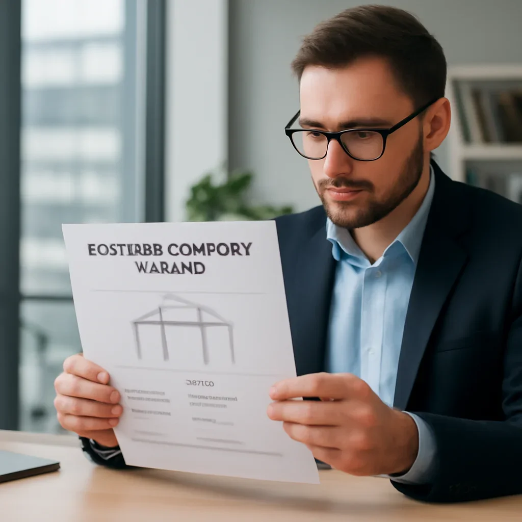 Buyer reviewing a custom canopy quote with delivery and artwork details