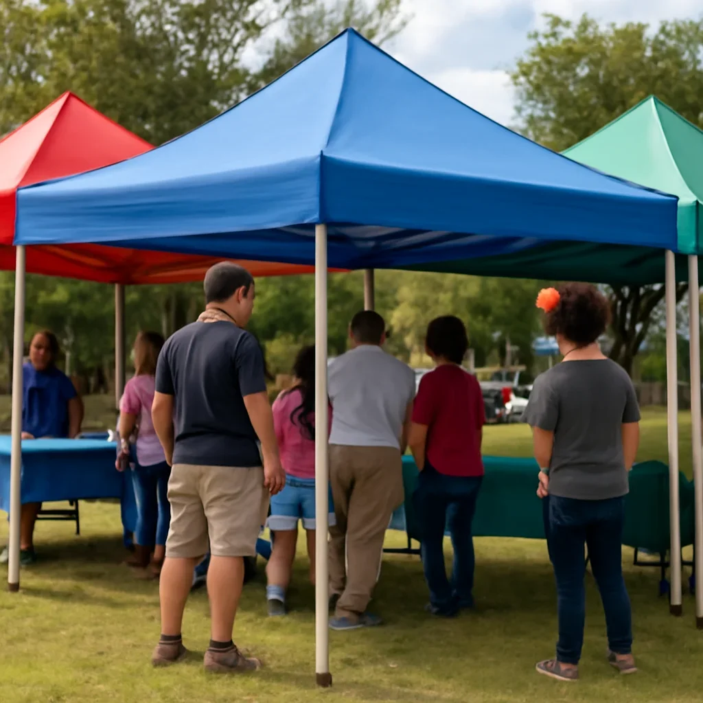 Detailed view related to sports & community event canopies
